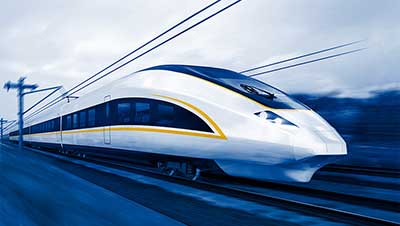 illustration of a white modern high-speed train
